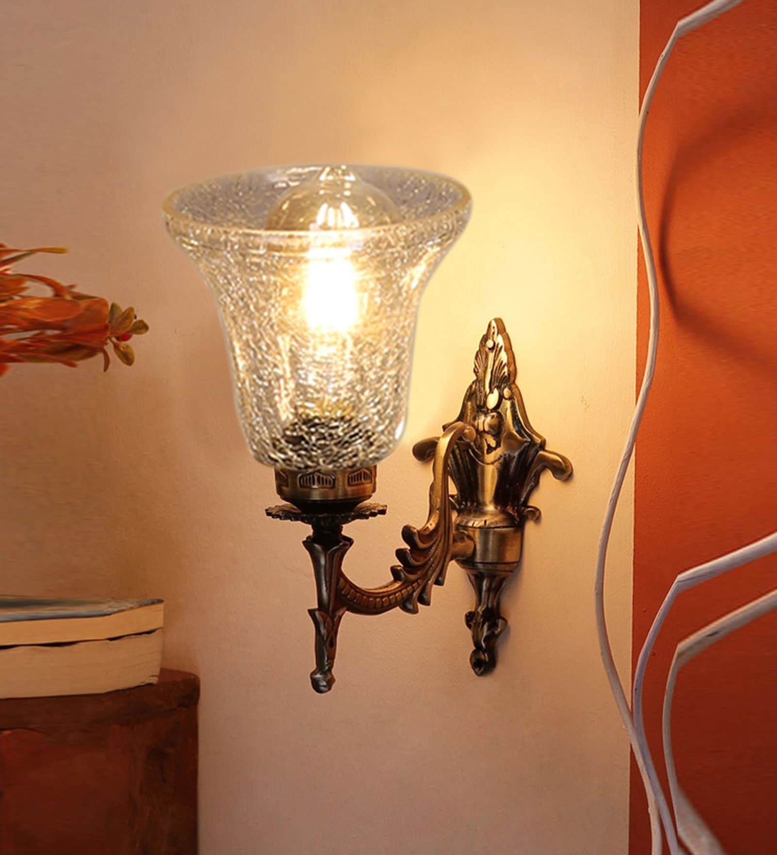 Antique Golden Metal Wall Lamp