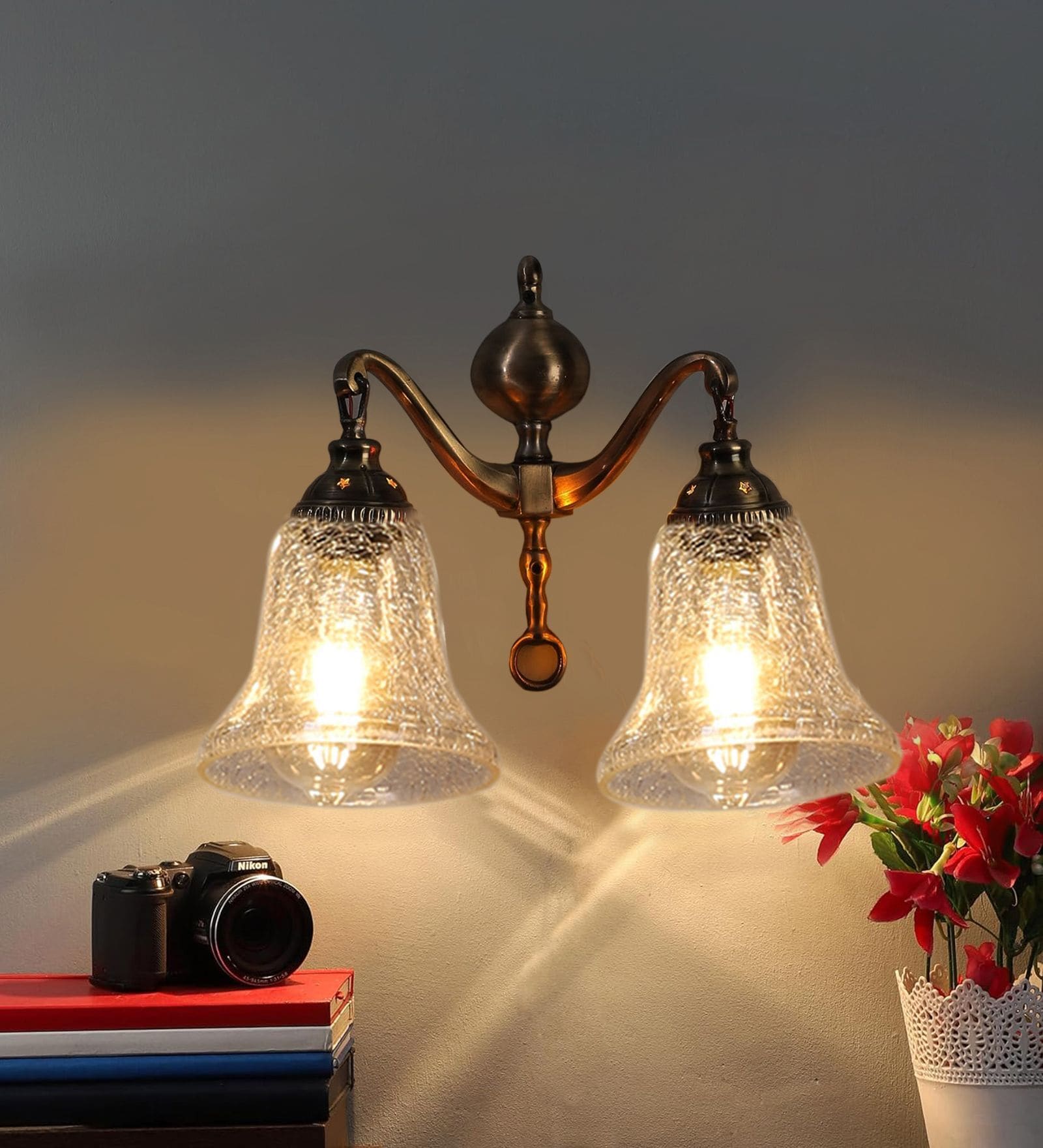 Antique Golden Metal Wall Lamp