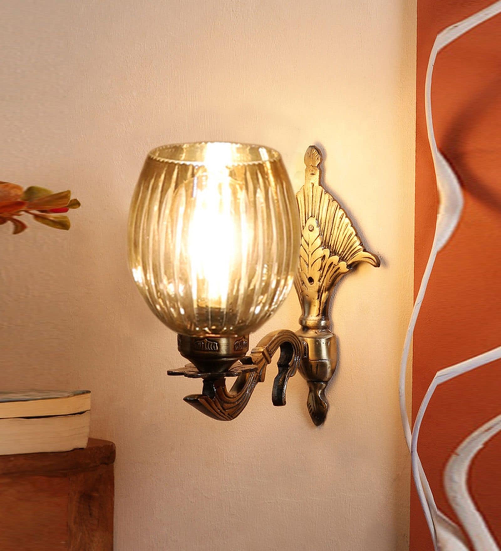 Antique Golden Metal Wall Lamp