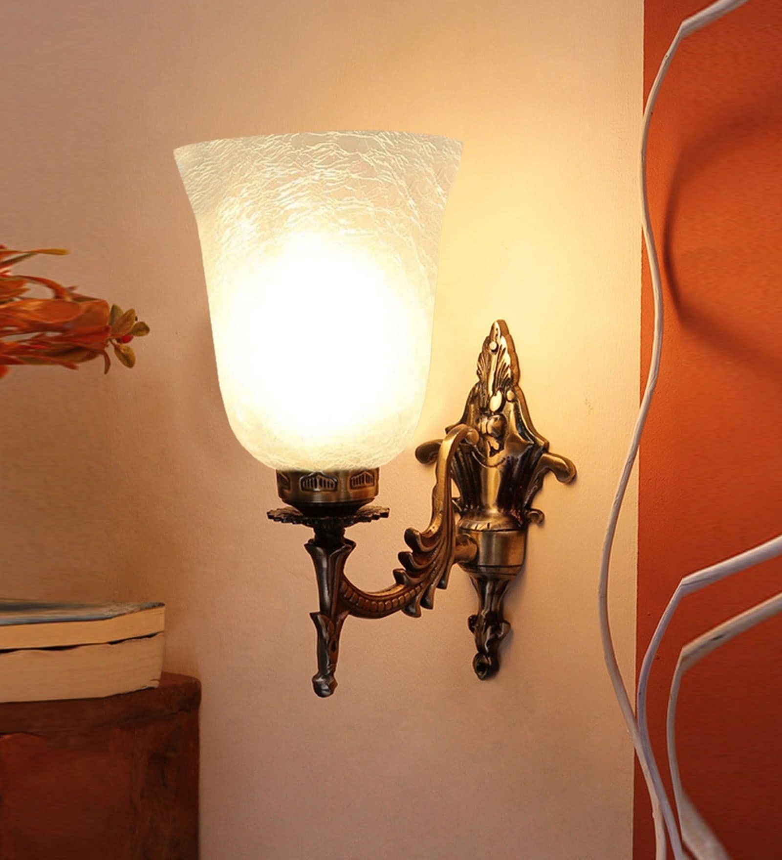 Antique Golden Metal Wall Lamp