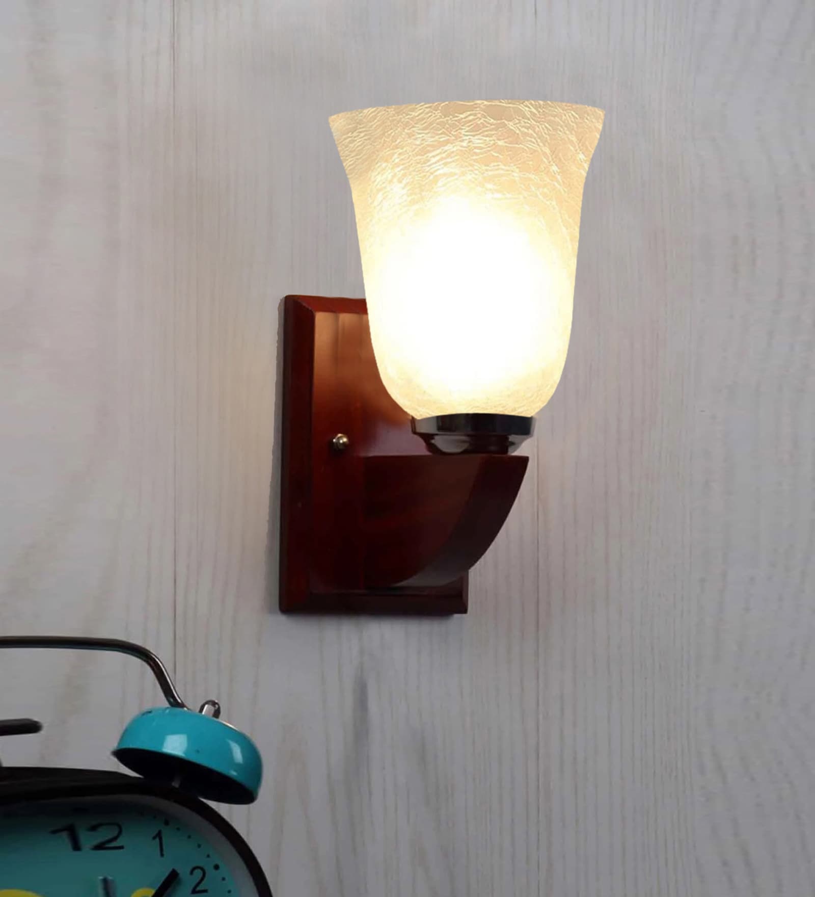 Brown Wooden Wall Lamp