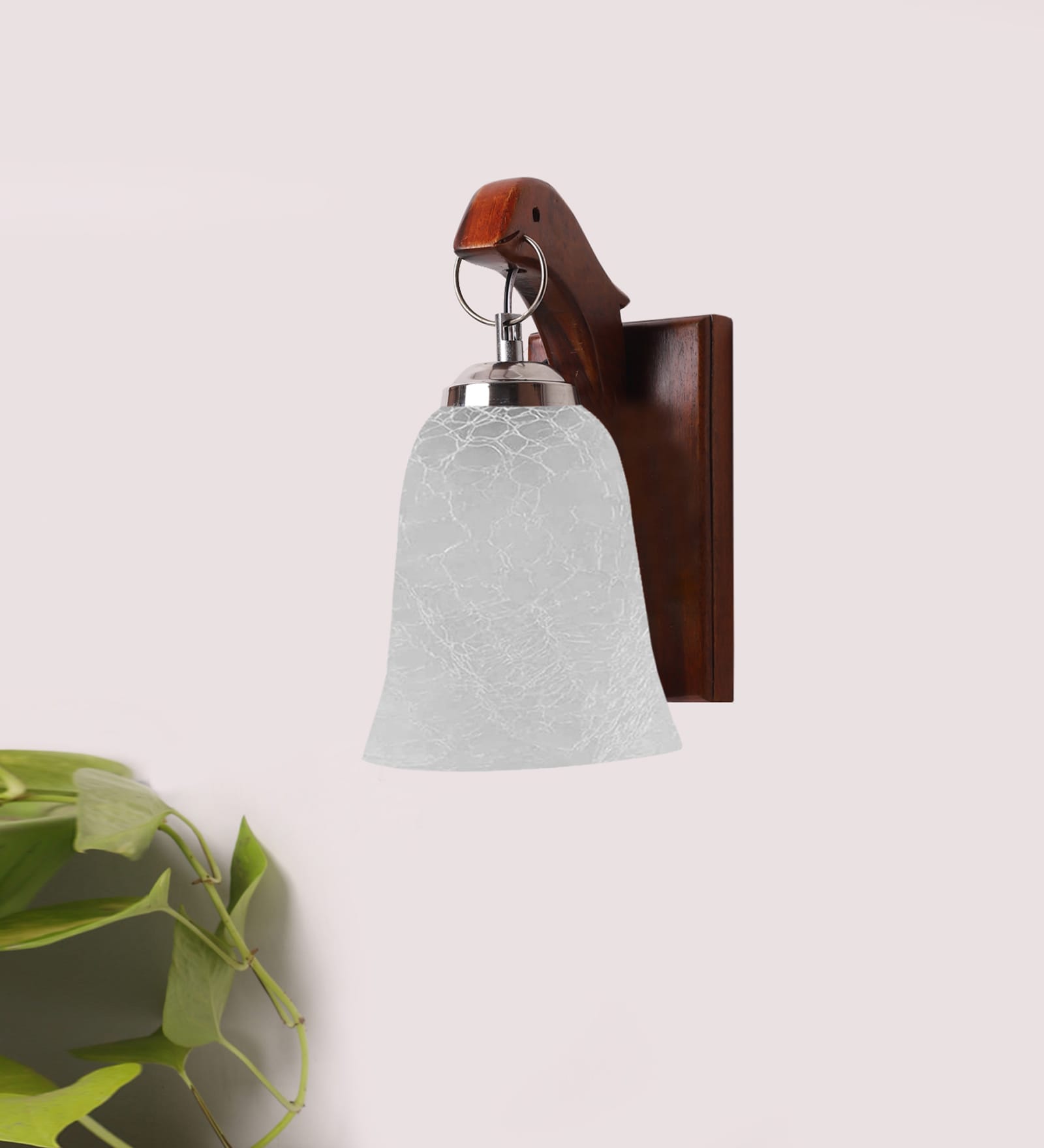 Brown Wooden Wall Lamp
