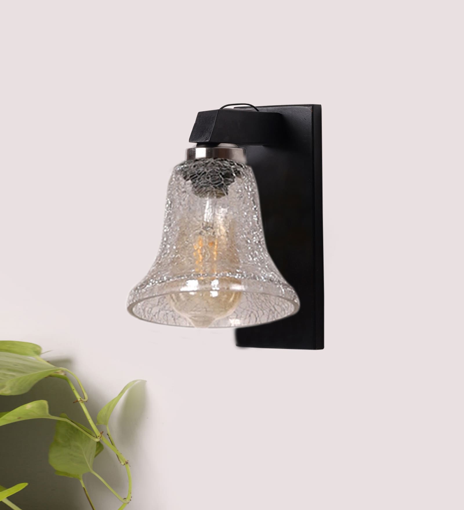 Brown Wooden Wall Lamp