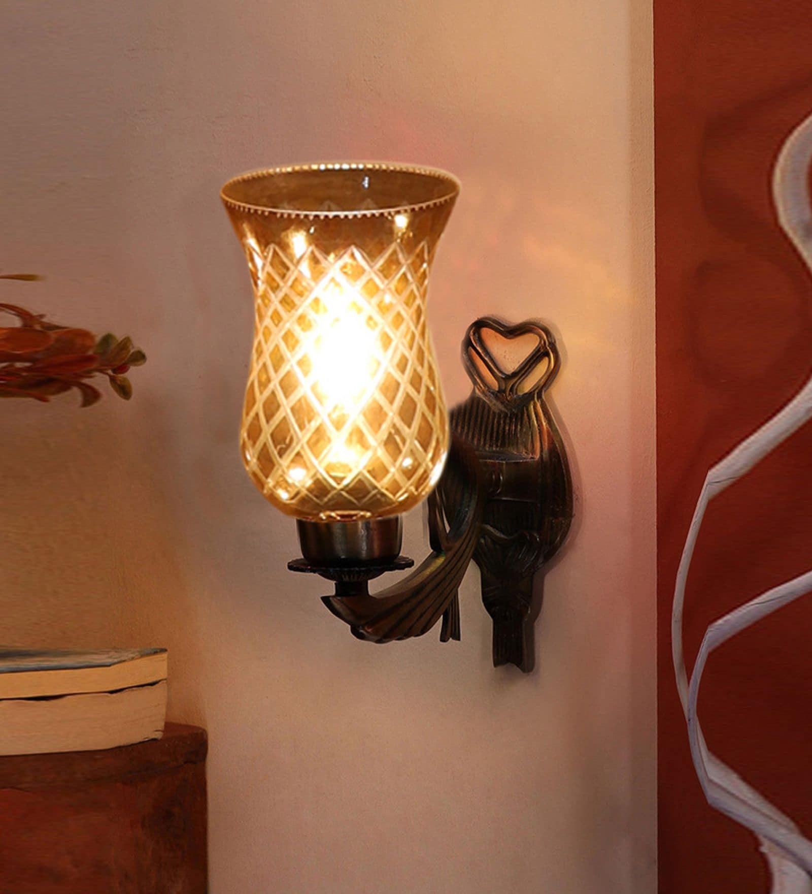 Antique Golden Metal Wall Lamp