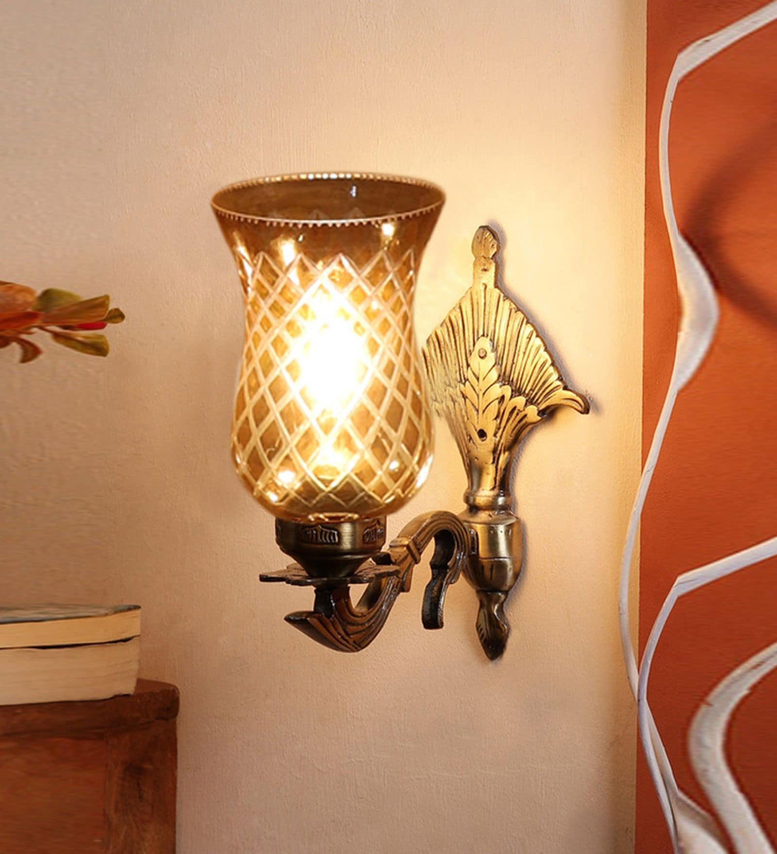 Antique Golden Metal Wall Lamp