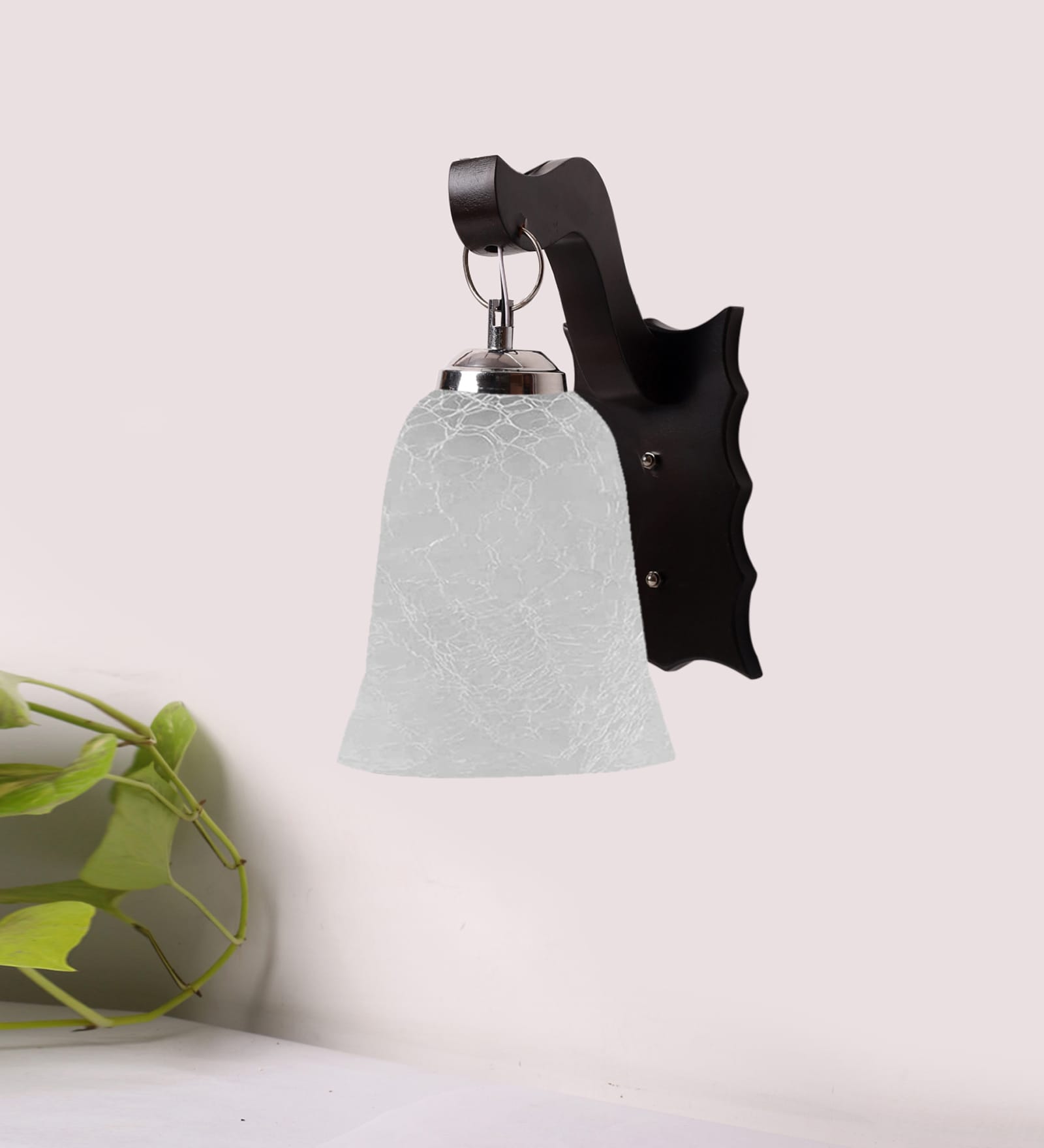 Brown Wooden Wall Lamp