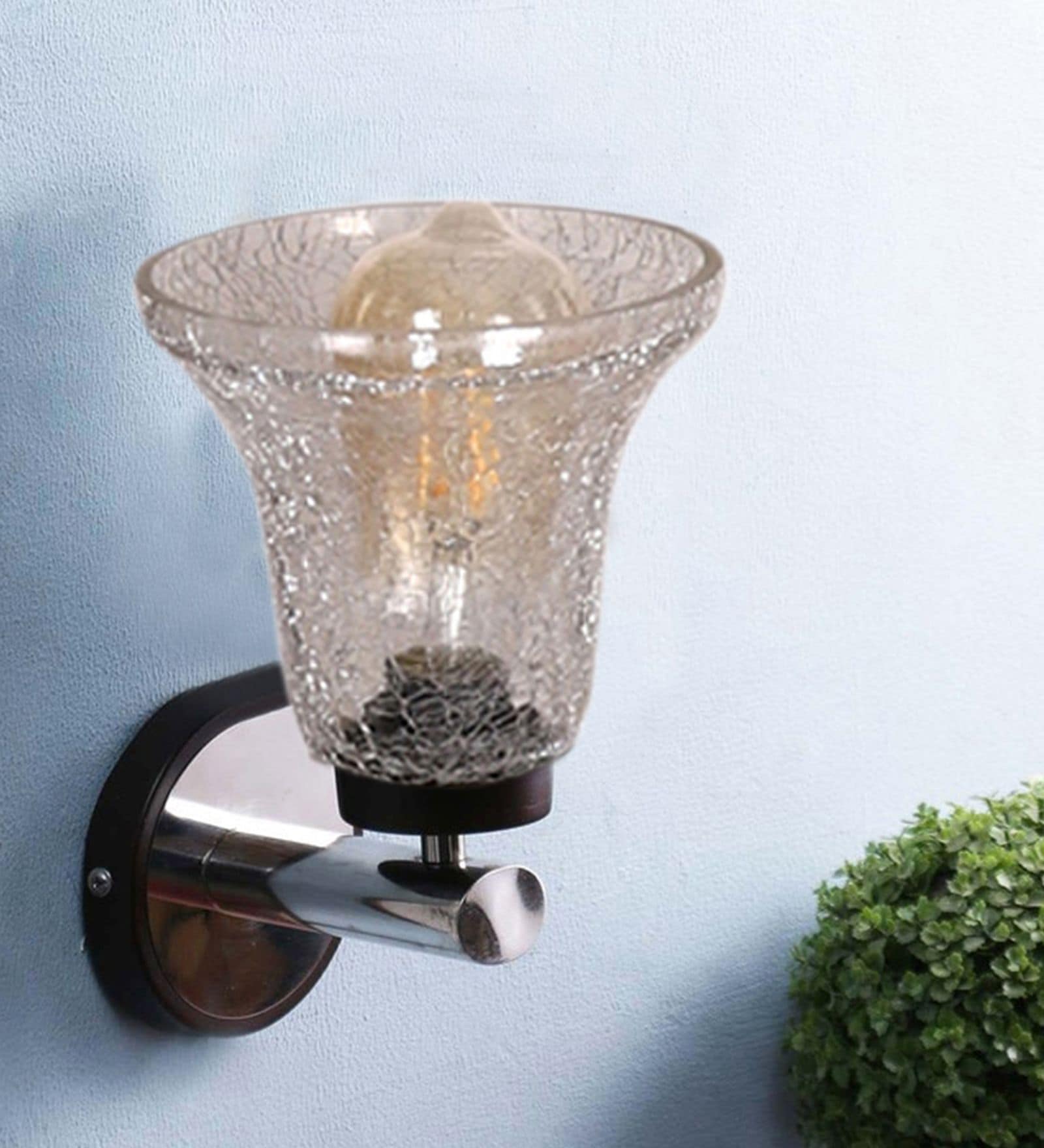 Brown Wooden Wall Lamp
