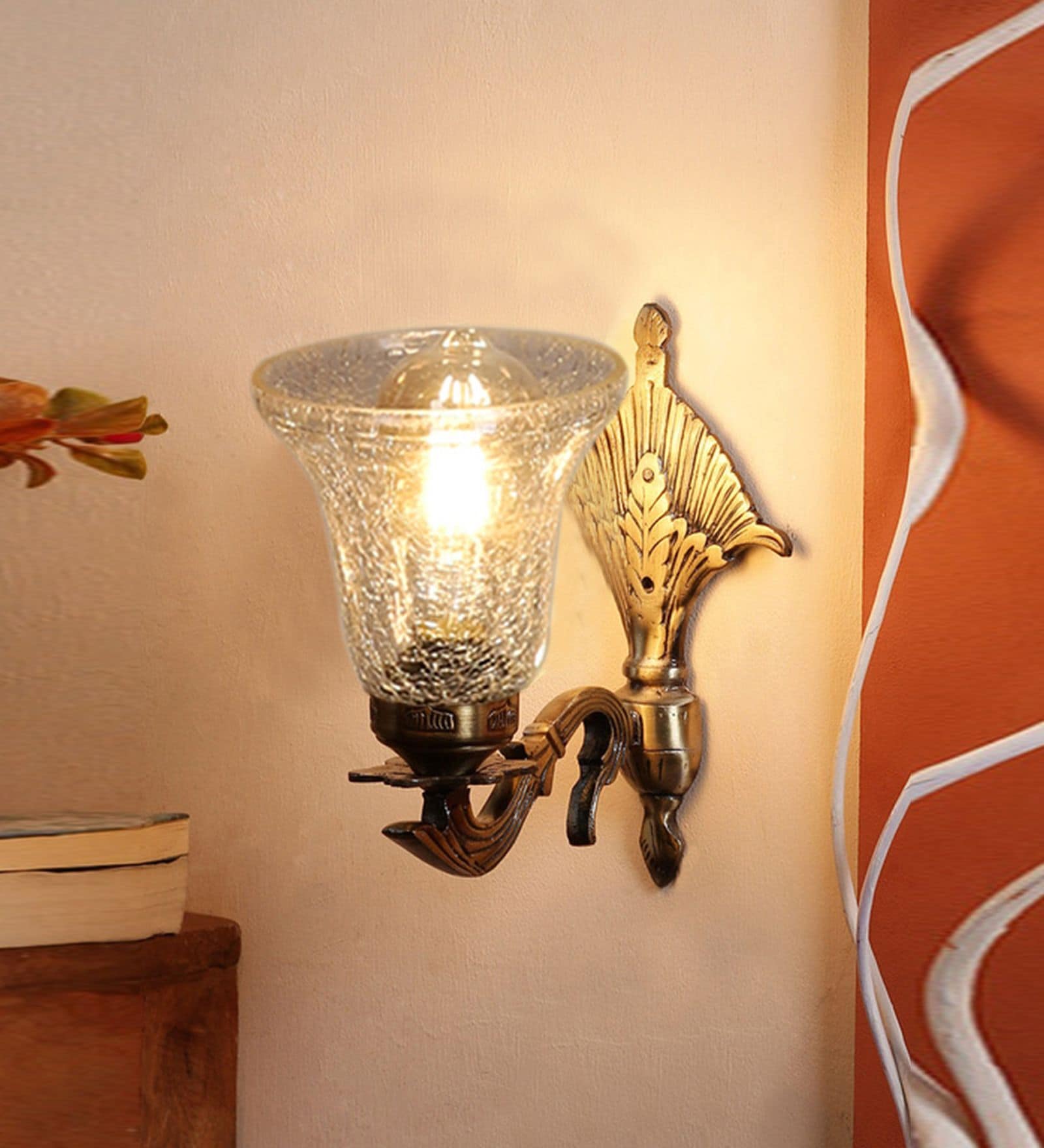 Antique Golden Metal Wall Lamp