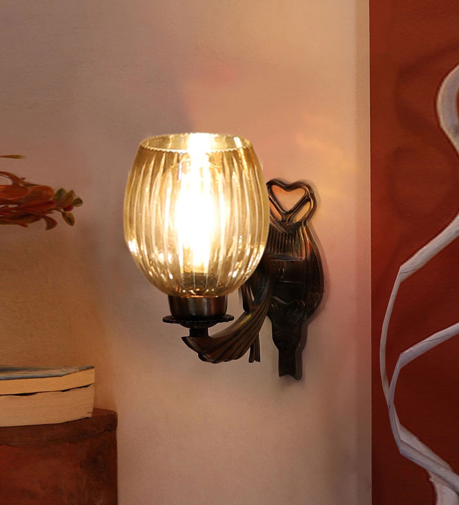 Antique Golden Metal Wall Lamp