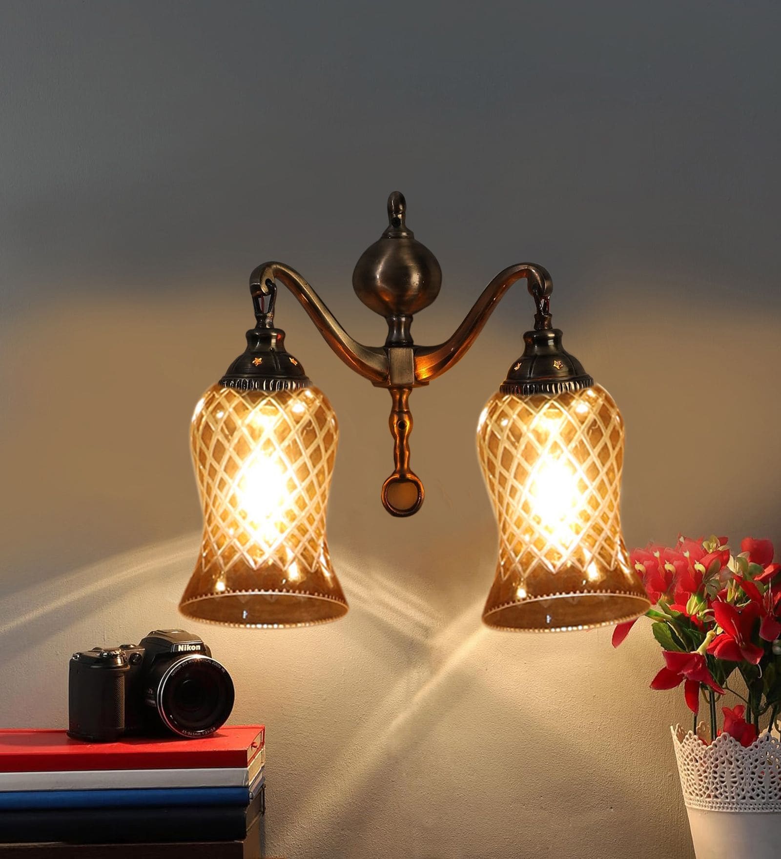 Antique Golden Metal Wall Lamp
