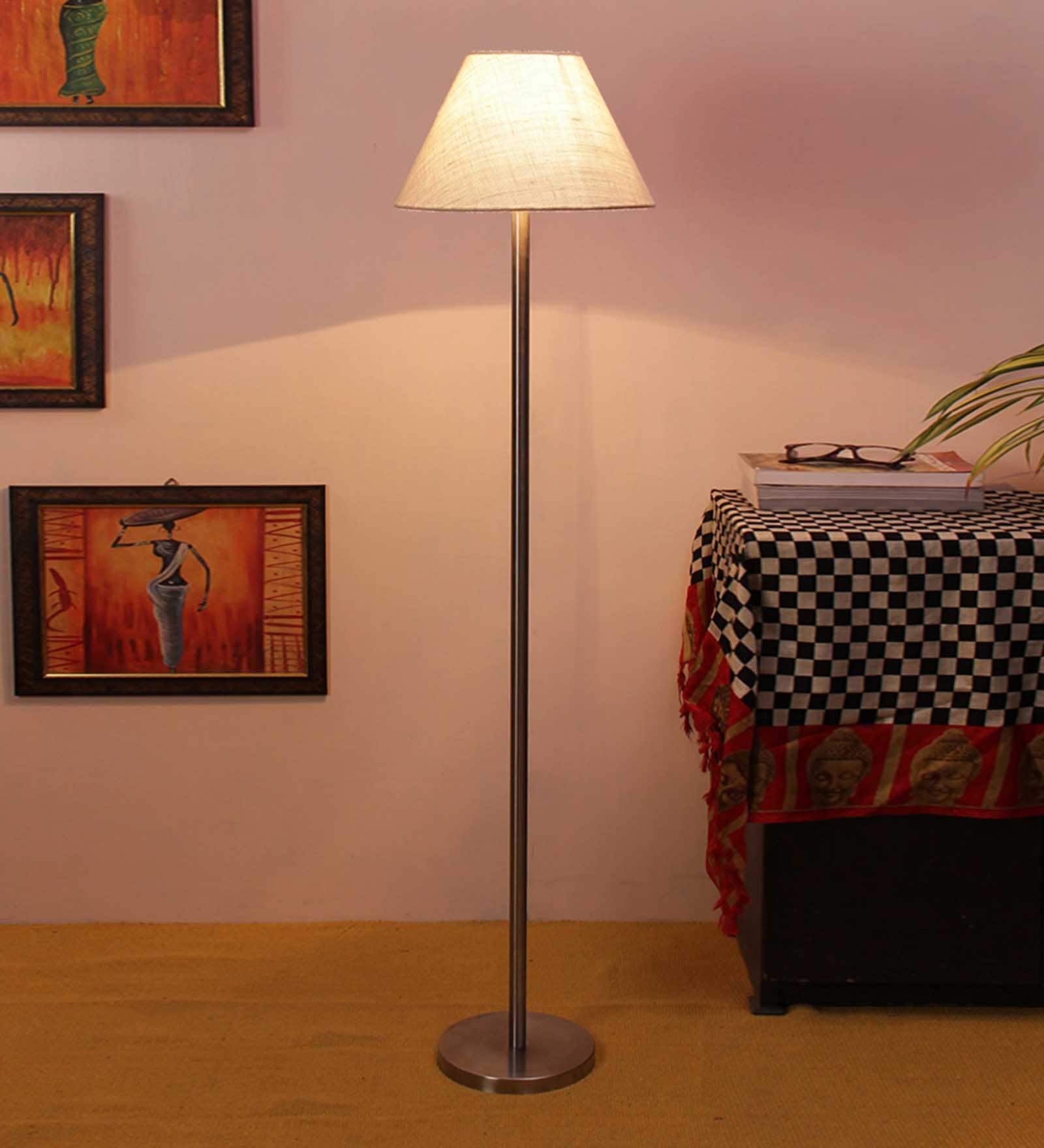 New Era White  Conical  Designer Steel Floor Lamp For Home Decor