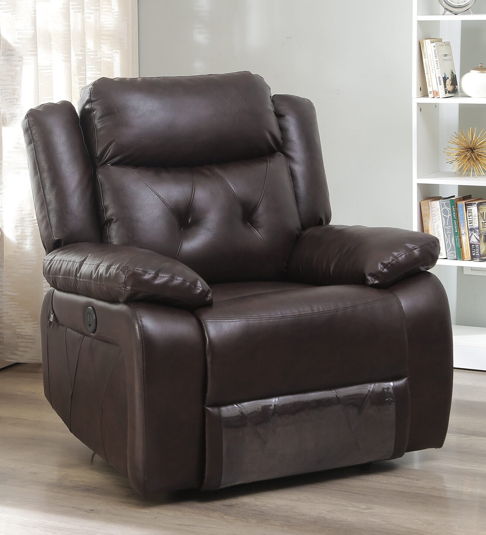 New Orlean 1 Seater Motorized Recliner in Cherry Brown