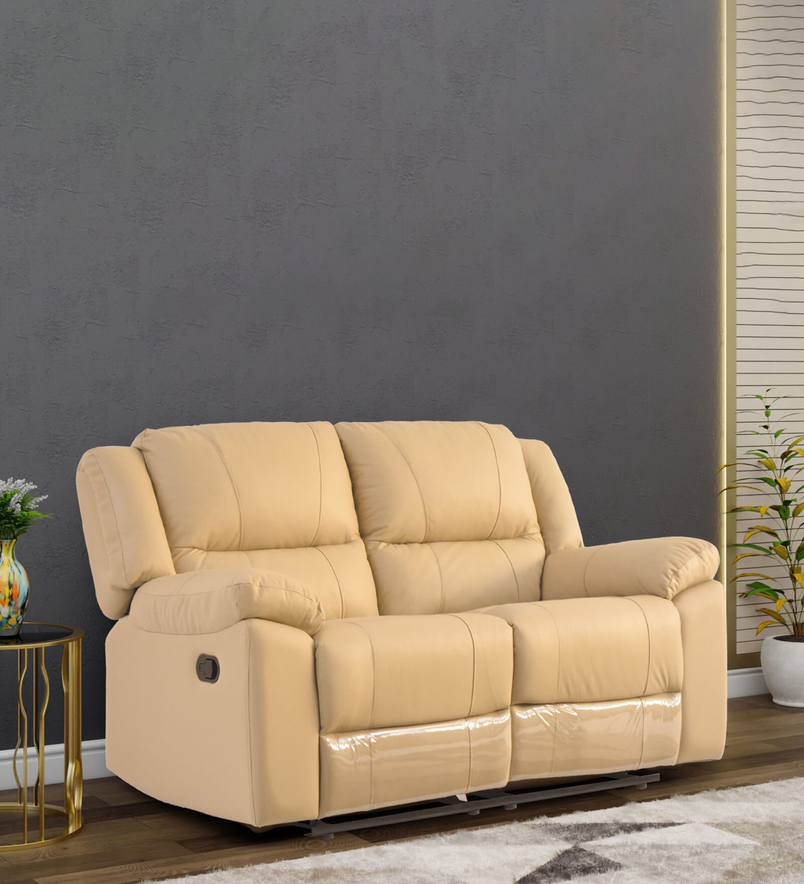 Buy Nexus Leather Manual 2 Seater Recliner In Light Brown Colour At 57 Off By Royaloak Pepperfry 4055