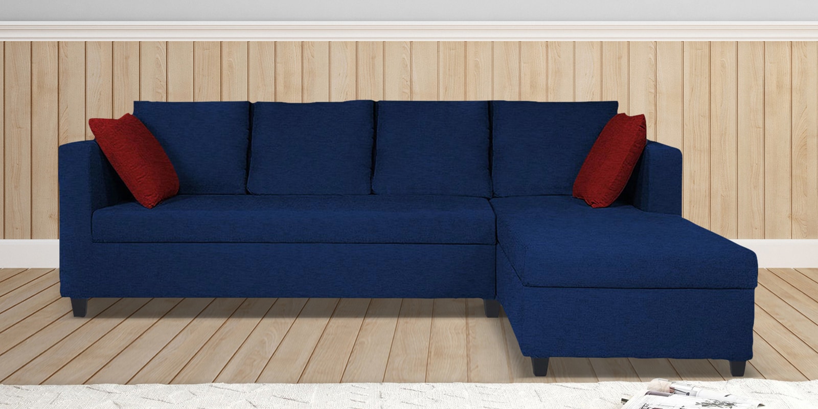 Nebula Fabric LHS Sectional Sofa in Royal Blue Colour