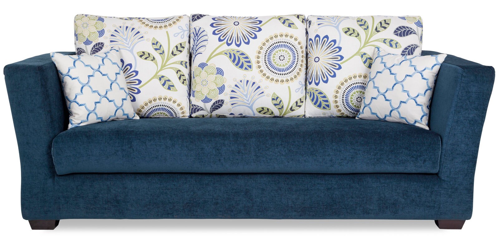 Buy New York Chic Three Seater Sofa in Blue Colour by Urban Living