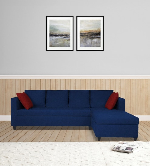 Nebula Fabric LHS Sectional Sofa in Royal Blue Colour
