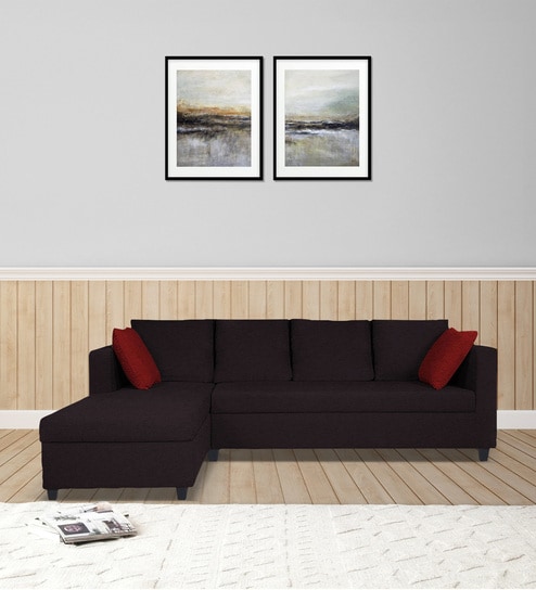 Nebula Fabric RHS Sectional Sofa in Coffee Brown Colour