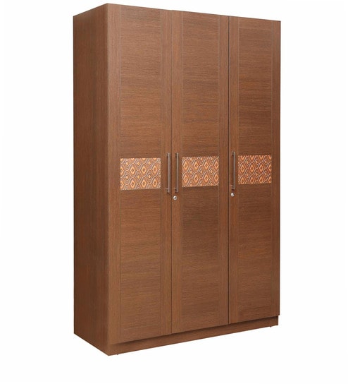 Buy Nebula Three Door Wardrobe In Coffee Brown Colour By Hometown