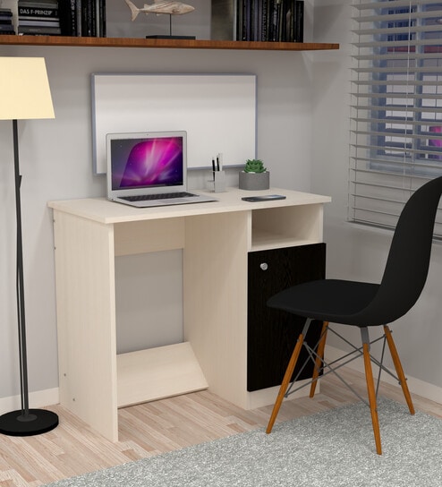 Nero Multipurpose, Computer Desk for Home/Office, Writing Table, Sturdy Small Desks for Small Spaces in Chiyoda Wange & Highland Pine Finish