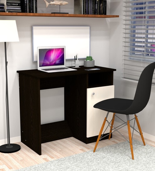 Nero Multipurpose, Computer Desk for Home/Office, Writing Table, Sturdy Small Desks for Small Spaces in Highland Pine & Chiyoda Wange Finish