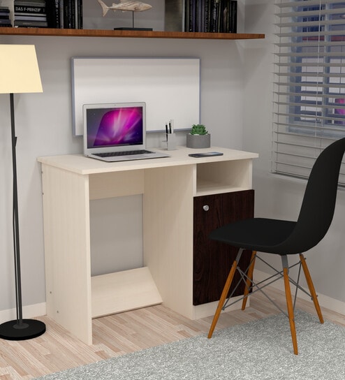 Nero Multipurpose, Computer Desk for Home/Office, Writing Table, Sturdy Small Desks for Small Spaces in Aisan Walnut & Highland Pine Finish