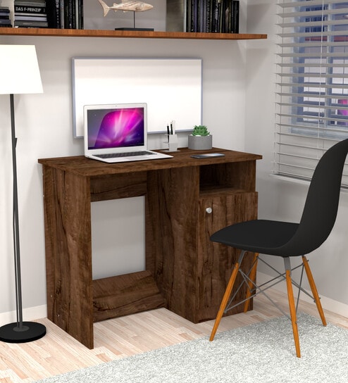 Nero Multipurpose, Computer Desk for Home/Office, Writing Table, Sturdy Small Desks for Small Spaces in Cochwood Brown Finish