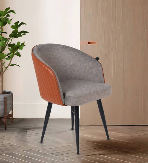 Nest Fabric Arm Chair In Tan and Grey Colour