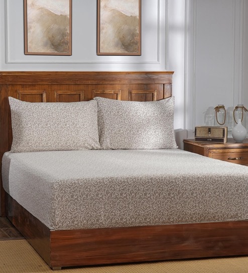 Neutral Abstract 400 TC Cotton Vintage Acanthus Acanthus Serenity Collection