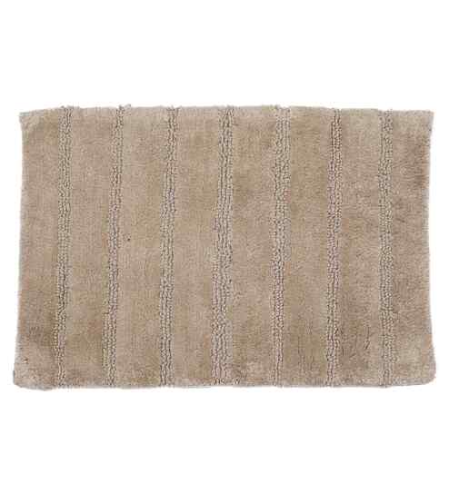 Neutral Solid Cotton 16x24 Inches Anti Skid Bath Mat