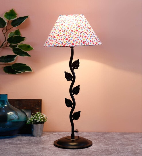 New Era  Multicolor Cotton Leaf Table Lamp by New Era