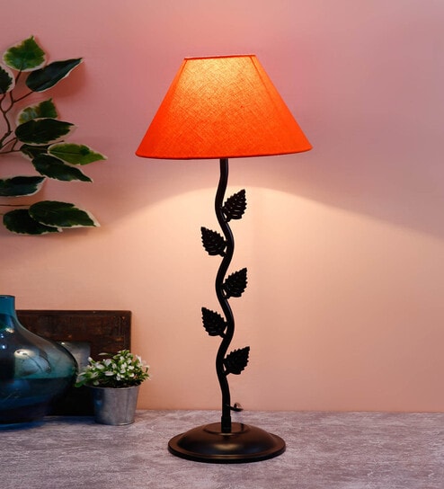 New Era  Orange Cotton Leaf Table Lamp by New Era