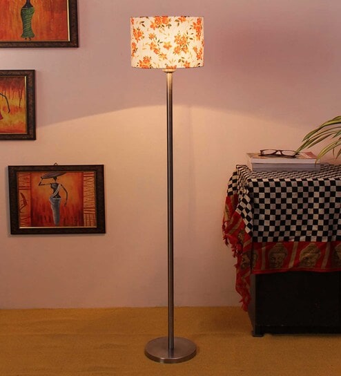 New Era Multicolor Drum Cotton Designer Steel Floor Lamp For Home Decor