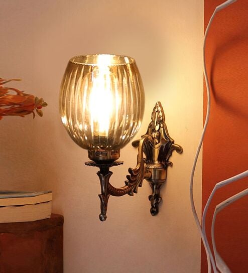 Antique Golden Metal Wall Lamp
