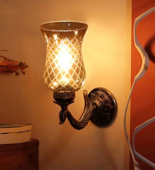 Antique Golden Metal Wall Lamp