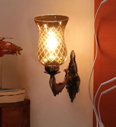Antique Golden Metal Wall Lamp