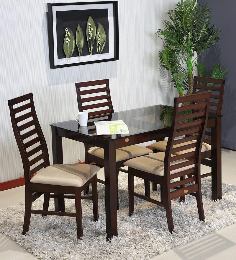 Buy New Kingstone 4 Seater Dining Set In Brown Colour By Parin Online 