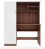 Nector Hutch Desk In Planked Walnut And White Finish Nector Hutch Desk In Planked Walnut And White Finish