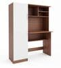 Nector Hutch Desk In Planked Walnut And White Finish Nector Hutch Desk In Planked Walnut And White Finish