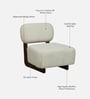 Nelida Fabric Lounge Chair In Creamy Off  White Colour 