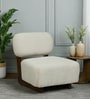 Nelida Fabric Lounge Chair In Creamy Off  White Colour 