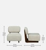 Nelida Fabric Lounge Chair In Creamy Off  White Colour 