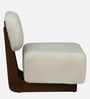 Nelida Fabric Lounge Chair In Creamy Off  White Colour 