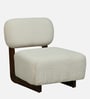 Nelida Fabric Lounge Chair In Creamy Off  White Colour 