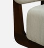 Nelida Fabric Lounge Chair In Creamy Off  White Colour 
