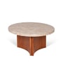 Nell Arch Coffee Table With Beige Panther Marble In Acacia Wood  Finish (Set of 2)
