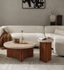 Nell Arch Coffee Table With Beige Panther Marble In Acacia Wood  Finish (Set of 2)
