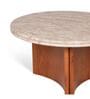 Nell Arch Coffee Table With Beige Panther Marble In Acacia Wood  Finish (Set of 2)