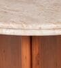 Nell Arch Coffee Table With Beige Panther Marble In Acacia Wood  Finish (Set of 2)