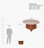 Nell Arch Coffee Table With Beige Panther Marble In Acacia Wood  Finish (Set of 2)