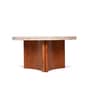 Nell Arch Coffee Table With Beige Panther Marble In Acacia Wood  Finish (Set of 2)